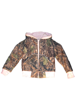 Camo/pink hood jacket with zipper