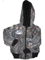 Camo/black hood sweater with zipper